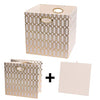 Storage Bins, Storage Cubes, Posprica 11×11 Fabric Drawers Organizer Basket Boxes Containers (11×11×11/4pcs, Cream/gold geometry Pattern)