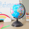 Rotating World Globe with Stand for Kids Learning, Spinning Earth Globe for Classroom Geography Education (8 In)