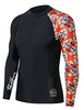 HUGE SPORTS Men's Splice UV Sun Protection UPF 50+ Skins Rash Guard Long Sleeves(Bee Together, S)