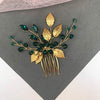 BERYUAN Gold Hair Accessories Green Hair Accessories Emerald Hair Accessories Emerald Green Hair Accessories Decorative Hair Combs Bridal Hair Comb Wedding headpiece for Bride