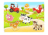 Wooden Puzzles Farm Chunky Baby Puzzles Peg Board, Full-Color Pictures for Preschool Educational Jigsaw Puzzles, 7Pieces