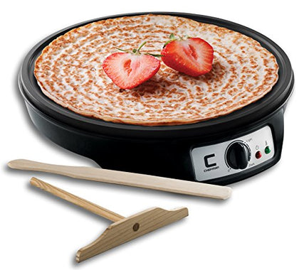 CHEFMAN Electric Crepe Maker: Precise Temp Control, 12