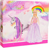 MEGAFUN Color Change Unicorn Toys & Princess Doll with Rainbow Braided Hair, Removable Saddle&Wings, Princess Toy Unicorn Gifts for Girls