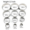 RIHAI Stainless Steel Round Cookie Cutter Set, 12 Circular Biscuit Cutters Round Donut Ring Molds for Baking 1.2 Inch Height