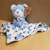 Minky Animal Snuggler Lovey Blanket for Kids, Babies, Boys, Girls, Gender Neutral Security Blanket with Stuffed Animal (Beary Blue Bear)