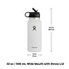 Hydro Flask 32 oz Wide Mouth Straw Lid Black