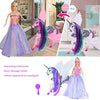 MEGAFUN Color Change Unicorn Toys & Princess Doll with Rainbow Braided Hair, Removable Saddle&Wings, Princess Toy Unicorn Gifts for Girls