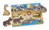 Melissa & Doug Wooden Peg Puzzle 6 Pack Numbers, Letters, Animals, Vehicles