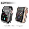 [2-Pack] Julk 40mm Case for Apple Watch Series 6 / SE/Series 5 / Series 4 Screen Protector, Overall Protective Case TPU HD Ultra-Thin Cover (1 Black+1 Transparent)