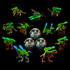 5 Surprise Dino Strike Surprise Mystery Battling Collectible Dinos by ZURU (2 Pack) Glow in The Dark,Gold