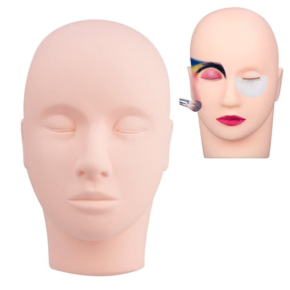 LXIANGN Lash Mannequin Head,Professional Make Up Paint Eye Lash Extention Practice Training Head Soft-Touch Manikin Cosmetology Mannequin Doll Face Head