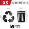 Recycle and Trash Sticker Logo Style Symbol to Organize Trash cans or Garbage containers and Bins - Contour Cut Decal Sticker (XSmall, Metallic Black)