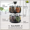 Belwares Revolving Spice Rack Organizer - Spinning Countertop Herb and Spice Organizer with 12 Glass Jar Bottles and Labels (Spices Not Included)