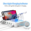 SooPii 60W 6-Port Charging Station for Multiple Devices, PD 20W USB C Fast Charging for lPhone 14/13/12,6 Short Cables Included, 2 in 1 Holder,for Phones,Tablets and Others,White