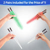 Lightsaber Chopsticks Star Wars Light Up - LED Glowing Light Saber Chop Sticks - Reusable Sushi Lightup Sabers Chopstick Set Of 4 Pairs - Blue & Red & Green & Purple