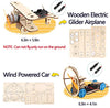 DIY Wooden Science Experiment Model Kit Solar Power Car,Electric Motor Biplane Glider,Toy Binoculars and Wind Power Car,STEM Educational Building Project for Kids Boys & Girls,4 in 1 Set