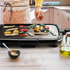 OVENTE Electric Griddle with 16 x 10 Inch Flat Non-Stick Cooking Surface, Adjustable Thermostat, Essential Indoor Grill for Instant Breakfast Pancakes Burgers Eggs, Black GD1610B