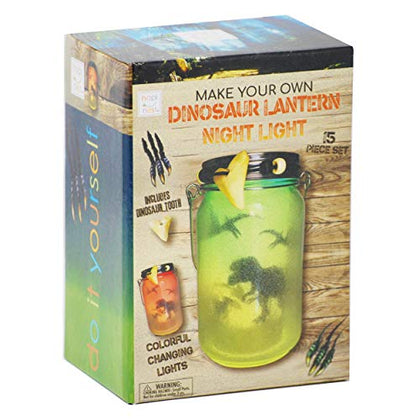 Hapinest DIY Dinosaur Toy Lantern Night Light Kit - Arts and Crafts Gift for Boys or Girls Ages 6 7 8 9 10 Years Old and Up