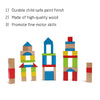 Maple Wood Kids Building Blocks by Hape | Stacking Wooden Block Educational Toy Set for Toddlers, 50 Brightly Colored Pieces in Assorted Shapes and Sizes