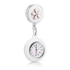 Hemobllo Retractable Nurse Watch Portable Pocket Watch Clip On Watch Cute Leaves Watch with Second Hand for Doctor White