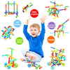 175 Piece STEM Building Blocks, Pipe Tube Sensory Toys, Creative Tube Locks Construction Set with Wheels Baseplate, Preschool Educational Learning Toys, Present Gift for Toddler Boys Girls Aged 3+