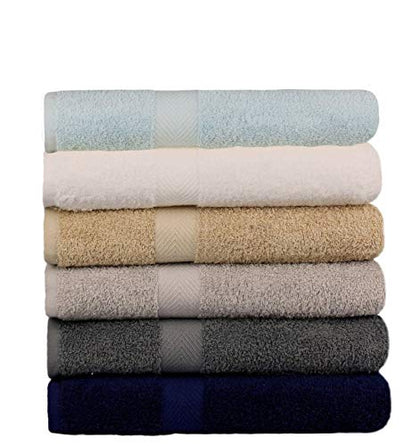 KAHAF Collection 6-Pack Bath Towels - Lightweight - Extra Absorbent - 100% Cotton - Shower towels (Multi, 27 inchesx54 inches)