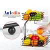 Auledio HHH-123 Fruit Vegetables Basket Bowl, Iron, 1 PACK, Black