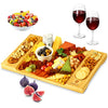 Charcuterie and Cheese Boards Set - Large Bamboo Serving Tray Platter - House Warming Gifts New Home - Christmas 15,5 x 10 inch