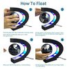 Floating Globe with LED Lights C Shape Magnetic Levitation Floating Globe World Map for Desk Decoration (Black)