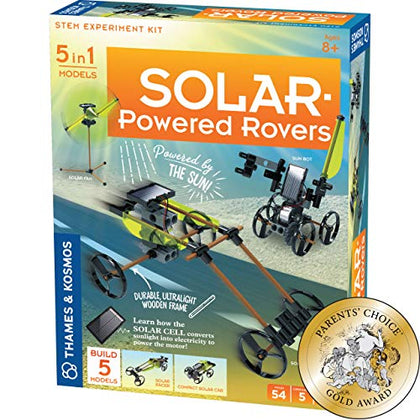 Thames & Kosmos Solar-Powered Rovers STEM Experiment Kit | Build 5 Vehicles & Devices Powered by The Sun | Solar Energy Actvities for Ages 8+