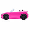 Barbie Toy Car, Bright Pink 2-Seater Convertible with Seatbelts and Rolling Wheels, Realistic Details