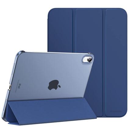 MoKo Case for iPad 10th Generation 10.9 inch 2022, Slim Stand Protective Cover with Hard PC Translucent Back Shell Cover for iPad 10th Gen 2022, Support Touch ID, Auto Wake/Sleep, Navy Blue