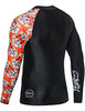 HUGE SPORTS Men's Splice UV Sun Protection UPF 50+ Skins Rash Guard Long Sleeves(Bee Together, S)