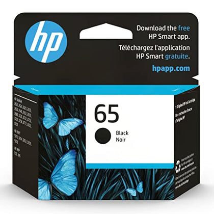 HP 65 Black Ink Cartridge | Works with HP AMP 100 Series, HP DeskJet 2600, 3700 Series, HP ENVY 5000 Series | Eligible for Instant Ink | N9K02AN