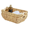 FairyHaus Wicker Baskets with Handles, Natural Wicker Basket for Organizing Shelves, Small Hand Woven Water Hyacinth Storage Baskets Set of 2, 14.96x10.04x4.73