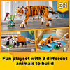 LEGO Creator 3 in 1 Majestic Tiger Building Set, Transforms from Tiger to Panda or Koi Fish Set, Animal Figures, Collectible Building Toy, Gifts for Kids, Boys & Girls 9 Plus Years Old, 31129