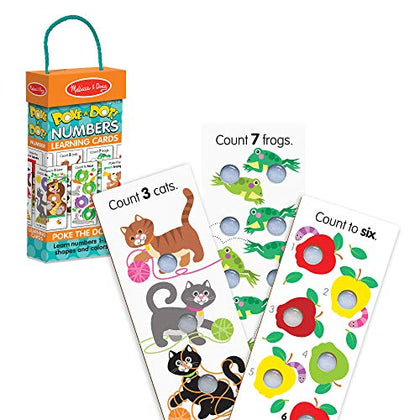 Melissa & Doug Poke-A-Dot Jumbo Number Learning Cards - 13 Double-Sided Numbers, Shapes, and Colors with Buttons to Pop - Poke A Dot Book Oversized Interactive Learning Activity Cards For Kids