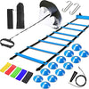 Agility Ladder Speed Training Equipment, Includes 12 Rung Agility Ladder,Running Parachute,Jump Rope,Resistance Bands,12 Resistance Cones for Football,Basketball,Hockey Training Athletes