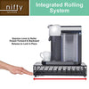 Nifty Vertuoline Rolling Coffee Pod Drawer - Satin Black Finish, 40 Pod Capsule Holder, Compact Under Coffee Pot Storage, Office or Home Kitchen Counter Organizer