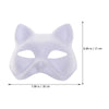 XYBHRC Cat Mask, 3PCS Therian Masks White Cat Masks Blank DIY Halloween Mask Animal Half Facemasks Masquerade Cosplay Party