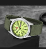 Gosasa Unisex Military Watches Sport Textile Nylon Strap Luminous Fashion Watch Analog Display Quartz Waterproof Casual Wristwatch (Green Luminous)