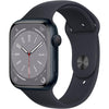 Apple Watch Series 8 [GPS, 45mm] - Midnight Aluminum Case with Midnight Sport Band, M/L (Renewed)