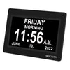 TROCOTN 7 Inches Digital Clock Calendar Clock Large Display Alarm Clock Wall Clock (Black)