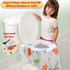 Disposable Toilet Seat Covers for Toddlers, Extra Large Individually Wrapped Dinosaur Paper Potty Training Liners for Kids, Portable, Flushable with Non-Slip Adhesives, Potty Shield, Airplane & Travel