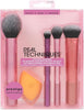 Real Techniques Everyday Essentials + Sponge Kit, Makeup Brushes & Makeup Blending Sponge Set, For Foundation, Blush, Bronzer, Eyeshadow, & Powder, Vegan Synthetic Bristles, 5 Piece Set