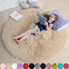 Beige Round Rug for Bedroom,Fluffy Circle Rug 4'X4' for Kids Room,Furry Carpet for Teen's Room,Shaggy Circular Rug for Nursery Room,Fuzzy Plush Rug for Dorm,Beige Carpet,Cute Room Decor for Baby