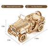 ROKR 3D Wooden Puzzle for Adults-Mechanical Car Model Kits-Brain Teaser Puzzles-Vehicle Building Kits-Unique Gift for Kids on Birthday/Christmas Day(1:18 Scale)(MC701-Army Field Car)