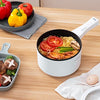 Electric Hot Pot Upgraded, Non-Stick Pan,1.89L Mini Pot for Steak,Fried Rice,with Temperature Control and Steamer - Rapid Noodles Cooker, Ramen, Oatmeal, Soup - Steamer,Egg,Vegetables, Potatoes White