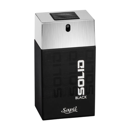 Sapil Perfumes Solid Black for Men Long-lasting, enticing scent for every day from Dubai Aromatic Woody Floral scent EDT spray fragrance 3.4 Oz (100 ml)