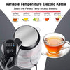 Electric Kettle Temperature Control Glass Hot Water Boiler with 4 Colors LED Indicator Tea Heater Fast Heating with Keep Warm Function Auto Shut Off and Boil Dry Protection (1.7L)